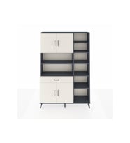 Arges Dolap 10 Raflı Tek Çekmeceli 4 Kapaklı 132x30x195 Antrasit-Aytaşı/Aytaşı