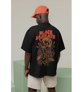 Rock Metal Müzik Grubu Black Sabbath Baskılı Unisex Oversize Tişört