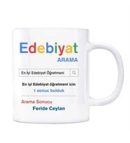 Öğretmenler Gününe Özel İsimli Arama Motoru Kupa Bardak - Edebiyat Öğretmeni