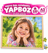Kişiye Özel Fotoğraflı Ahşap Çerçeveli Yapboz