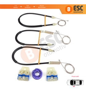 VW Polo Vento MK5 6R 6C 61 2009-2022 4/5 Kapı 6R4837461 İçin Elektrikli Ön Sol Cam Kriko Tamir Seti