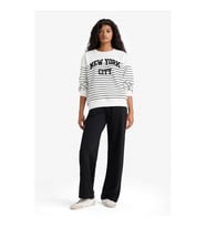 Defacto Straight Fit Beli Lastikli Basic Düz Cepli Siyah Kadın Eşofman Altı F7143AX/BK81