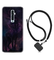 Oppo Reno 2Z 4 Lite 4 Pro 5 6 7 A31 Kılıf Boyun Askılı Silikon Black Purple Wolf 1791