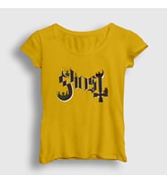 Presmono Kadın Sarı Logo Ghost T-Shirt 52075tt (Sarı)