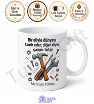 Evdeki Tamirci Babam Yazılı Eğlenceli Kupa Bardak Babalar Günü Hediye
