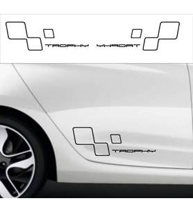Re nault Sport Trophy bayraklı sticker seti 2 adet