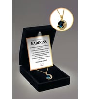 14 Şubat Sevgililer Günü Hediye "Dünyanın En İyi Kadınına" Gökyüzü Çelik Kolye  Işıklı Premium Kutu (Gold)