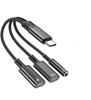 Type-C 3 in 1 ses adaptör kablosu 60W hızlı şarj tipi C erkek çift tip C 3.5MM kadın dönüştürücü kablosu kulaklık jakı Dongle kablosu