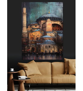 Ayasofya Cami İstanbul Manzarası Dekoratif Kanvas - Mdf Ahşap Tablo