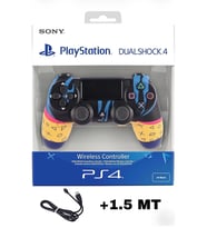 PS4 PC Uyumlu Dualshock 4 V2 Yeni Nesil Kablosuz Oyun Kolu Yenilenmiş Desenli + 1.5M Kablo