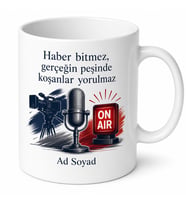 Medya İletişim Öğrencisine Haber Merkezi Canlı Yayın Kupa Bardak Hediye
