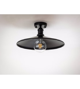 RİOLİGHT RETRO TEKLİ METAL PLOFONYER AVİZE ŞAPKA ÇAPI: 38CM (Siyah)