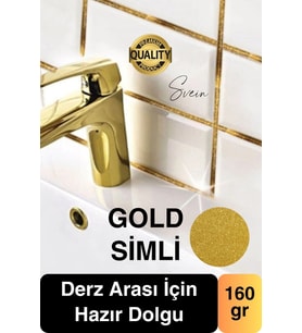 Pratik Gold Altın Sarı Simli Hazır Derz Fayans Seramik Boşluk Anında Kapatıcı Yer Cephe Yenileyici