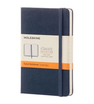 Moleskine Sert Kapak Defter Safir Mavi (Çizgili - 11,5x18)