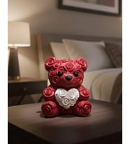 10Cm 3D Özel Baskı Kalpli Ayıcık Romantik Hediye Objesi