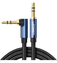 90 Derece L Tipi 3.5 mm Aux Ses Kablosu Mavi 2 Metre