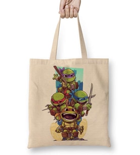 Ninja Turtles Ninja Kaplubağalar Bez Çanta Uzun Saplı