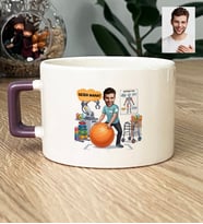 Kişiye Özel Karikatürlü Erkek Fizyoterapist Lüks Fincan Tıp Bayramı Hediyesi
