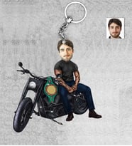 Kişiye Özel Motorcu Erkek Ahşap Anahtarlık-7