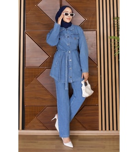 Luna Denim Takım Açık Mavi 19299