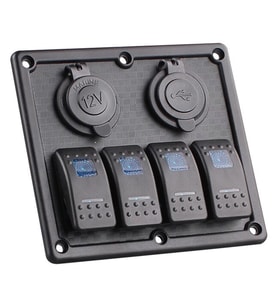 BFY Sigortalı Switch Panel USB + 12V Çakmaklık, 4 Anahtarlı (STD)