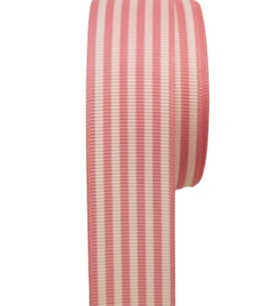 Tafta Çizgi Desen Kurdele 25 Mm Pudra 5 Metre