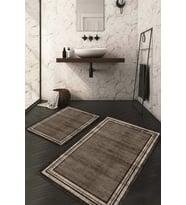 Dijital Baskılı Kaymaz Taban Yıkanabilir 2'li Klozet Takımı Banyo Paspası NDKZ-HT-656 (Kahverengi)