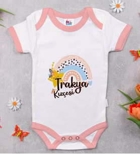 BK Kids Trakya Kızçesi Tasarımlı Pembe Bebek Body Zıbın-1