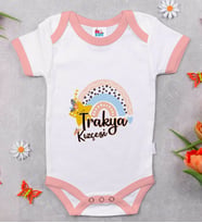 BK Kids Trakya Kızçesi Tasarımlı Pembe Bebek Body Zıbın-1