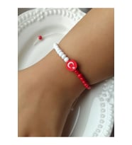 Türk Bayrağı Figürlü Kum Boncuk Çocuk Bileklik