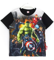 Hulk 3D Dijital Baskılı Erkek Çocuk T-Shirt 6 - 13 Yaş Siyah