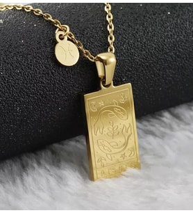 24 Ayar Has Altın Kaplama  Balık Burcu Tarot Gümüş Kolye