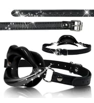Deri Kemerli Siyah Yumuşak Silikon Dudak Esnek Esaret Ağız Tıkacı Black Open Mouth Lip Gag