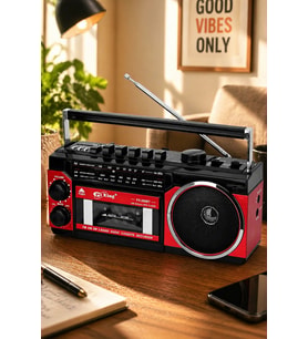 PuXing PX-250BT USB/SD Girişli Nostaljik Radyo Kasetçalar - Ses Kayıt Özellikli Bluetooth Hoparlör