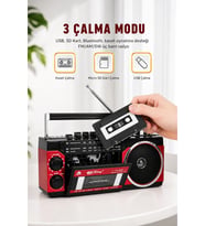 PuXing PX-250BT USB/SD Girişli Nostaljik Radyo Kasetçalar - Ses Kayıt Özellikli Bluetooth Hoparlör