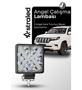 X Angel 180W 12-24 Volt Kare Spot Far Oto Çalışma Lambası ATV Kamyon Tır Traktör Offroad 1 Adet