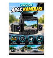 Full HD Araç İçi Ön Arka Kamera Sistemi – 170° Geniş Açı, Hareket Sensörü ve Park Modu