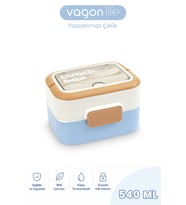 540 ML 2 Kat Paslanmaz Çelik Lunch box Yeni Nesil Sefer Tası Çatal & Kaşık FF6750-540