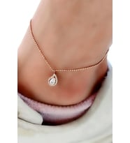 Zirkon taşlı 925 ayar gümüş rose halhal