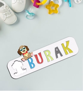 BK Toys Çocuklara Özel İsimli Figürlü Ahşap Eğitici Yapboz Puzzle-14