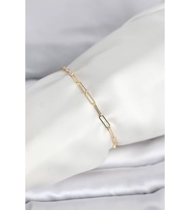 CM 14K Gold Renk Ataç Zincir Model Kadın Bileklik - TJ-BB8283