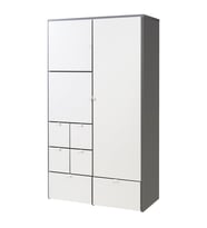 Gardırop, Gri-Beyaz, 122x59x216 cm