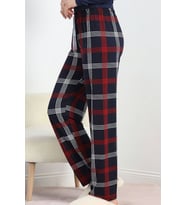 %100 Pamuk Kadın Kareli Rahat Pijama Altı - B28 (Lacivert)