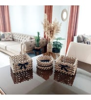 Egindra hasır tel dekoratif sepet mini sepet 3lü set