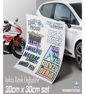 çoklu sticker set hologram sticker set motosiklet kelebek cam bisiklet atv scooter araba uyumlu