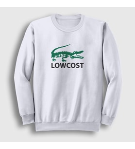 Presmono Unisex Beyaz Crocodile Timsah Timsahlı Lowcost Sweatshirt 469213tt (Beyaz)