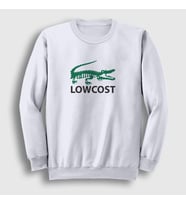 Presmono Unisex Beyaz Crocodile Timsah Timsahlı Lowcost Sweatshirt 469213tt (Beyaz)