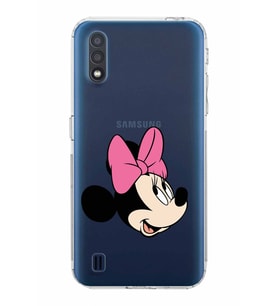 Samsung Galaxy A01  Kamera Korumalı Kapak Minnie Mouse Tasarımlı  Şeffaf Kılıf