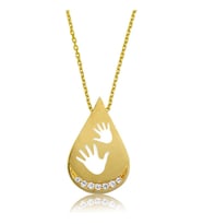 Gümüş Gold Bebek Elleri Bayan Kolye