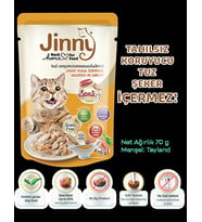Petlovebutik Jinny Ton Balığı Ve Somon 70gr* 10 ADET Tahılsız Hipoalerjenik Yaş Kedi Maması